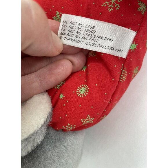 Vintage House of Lloyd 1991 Christmas Teddy Bear Plush Glow In The Dark Slippers - Picture 6 of 8